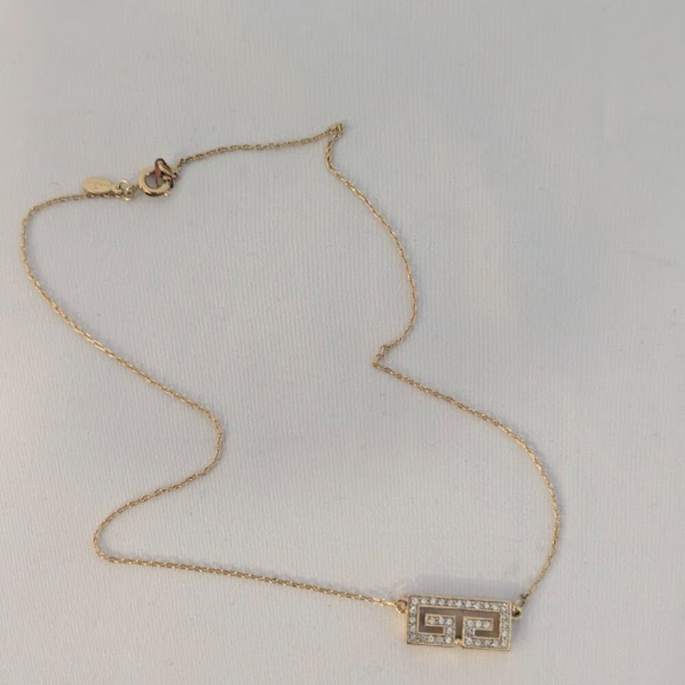 Givenchy Gold Rhinestone Necklace - Picture 2 of 7